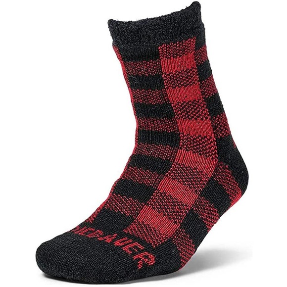 Eddie Bauer Fireside Lounge Red And Black Checkered Socks - Picture 1 of 2